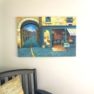 Street Café in Italy oil on canvas